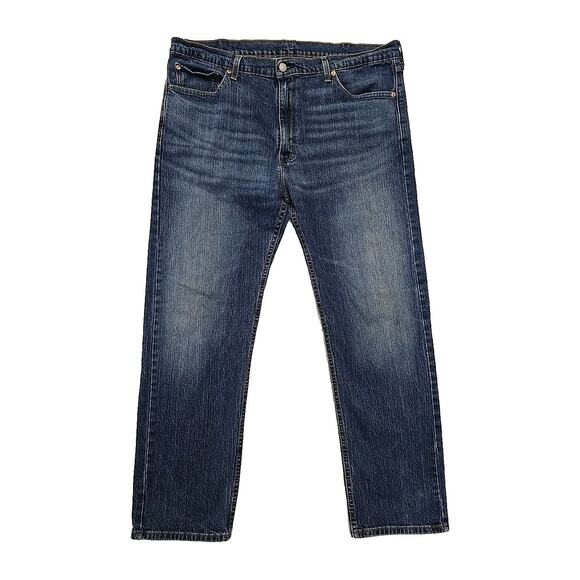 Levis 505 Mens Regular Fit Jeans Size 40x30 Straight Leg Denim Whiskered - Picture 1 of 9